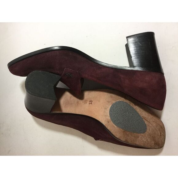 Womens Cole Haan suede Pumps shoes Leather Purple  Slip On Chunky Heels  8.5 AA - Picture 8 of 8